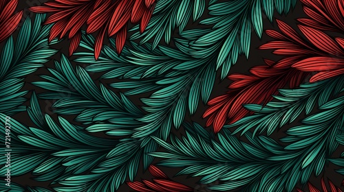 seamless background with coniferous branches pattern, coniferous, fir, 