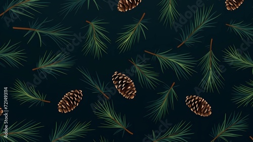 seamless background with coniferous branches pattern, coniferous, fir, 