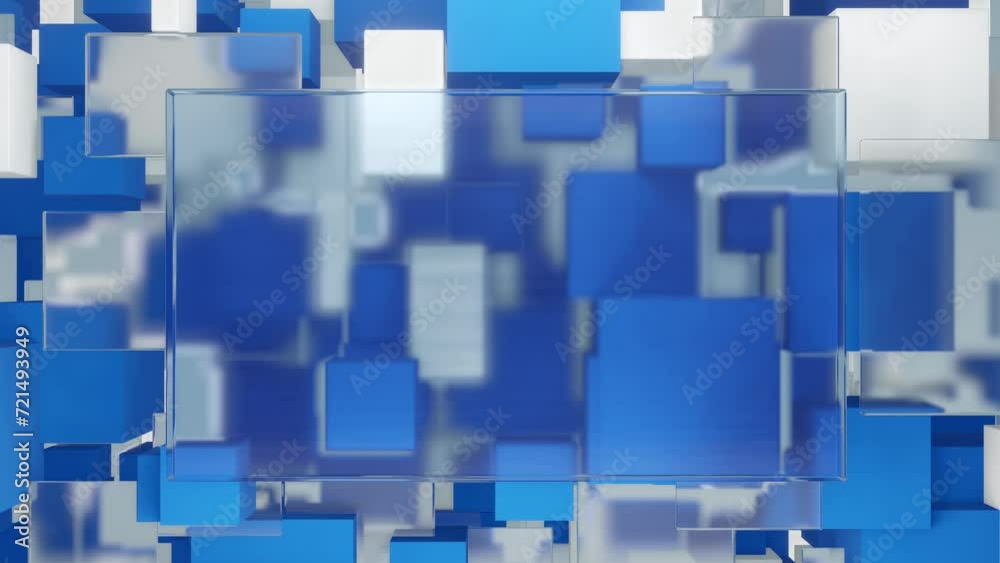 Abstract Modern cube geometric background, Glass object over for copy space.