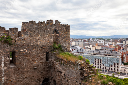 Templar castle view in Ponferrada, Spain