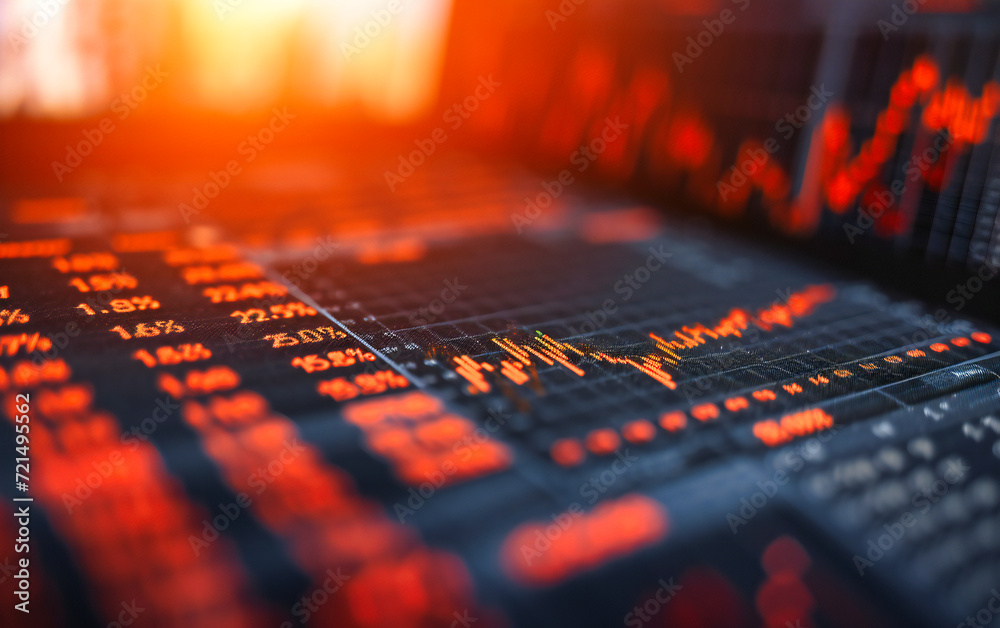 Financial analytics and stock market trends displayed on digital screens, highlighting investment strategies and economic indicators Financial analytics and stock market trends displayed on digital screens, highlighting investment strategies and economic indicators