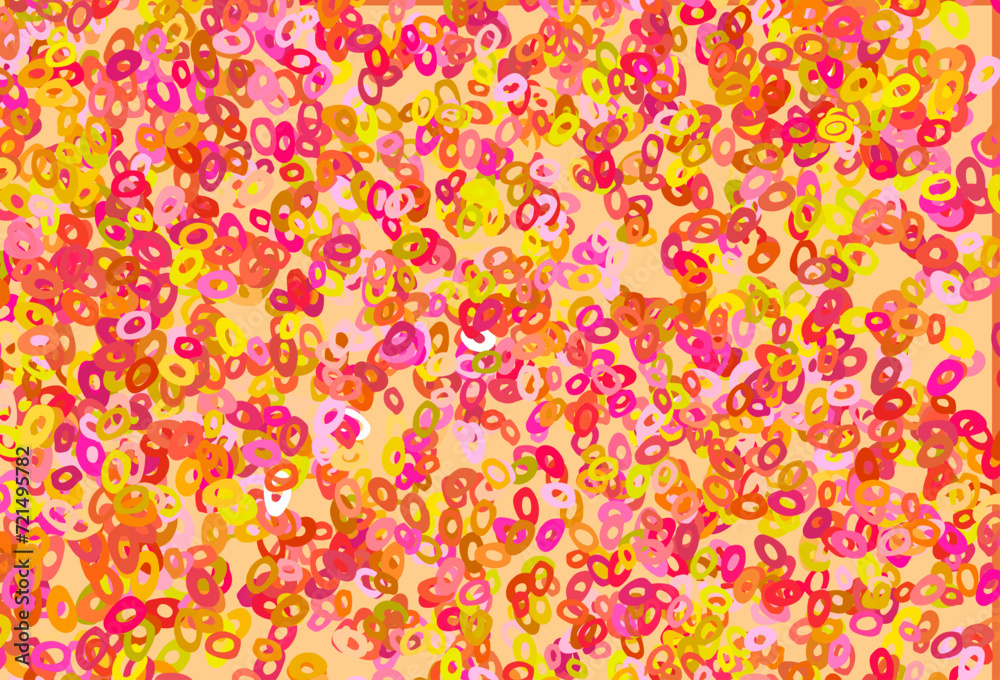 Light Red, Yellow vector template with circles. Light Red, Yellow vector template with circles.