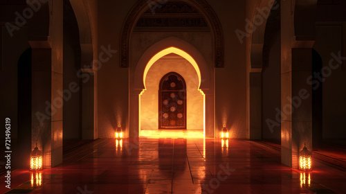 mosque door with night light