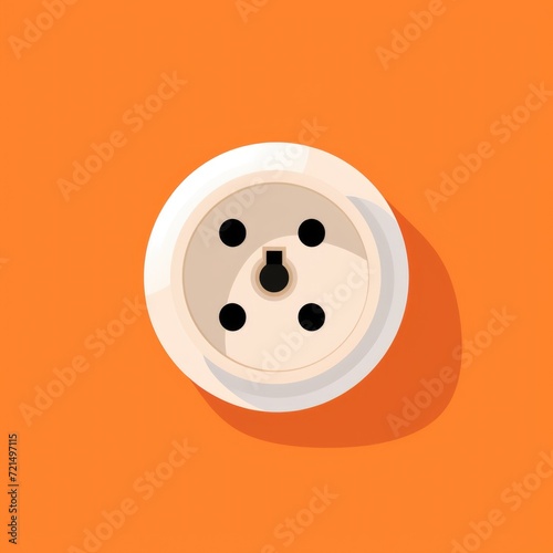 Flat image of a socket on an orange background. Simple vector image of a socket. Digital illustration