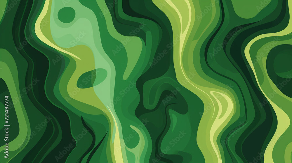 Forest green & moss green colours retro groovy background vector presentation design