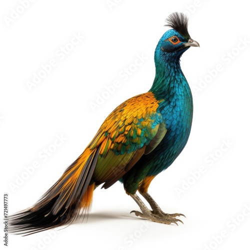 Photo of Himalayan monal bird isolated on white background © lensvault