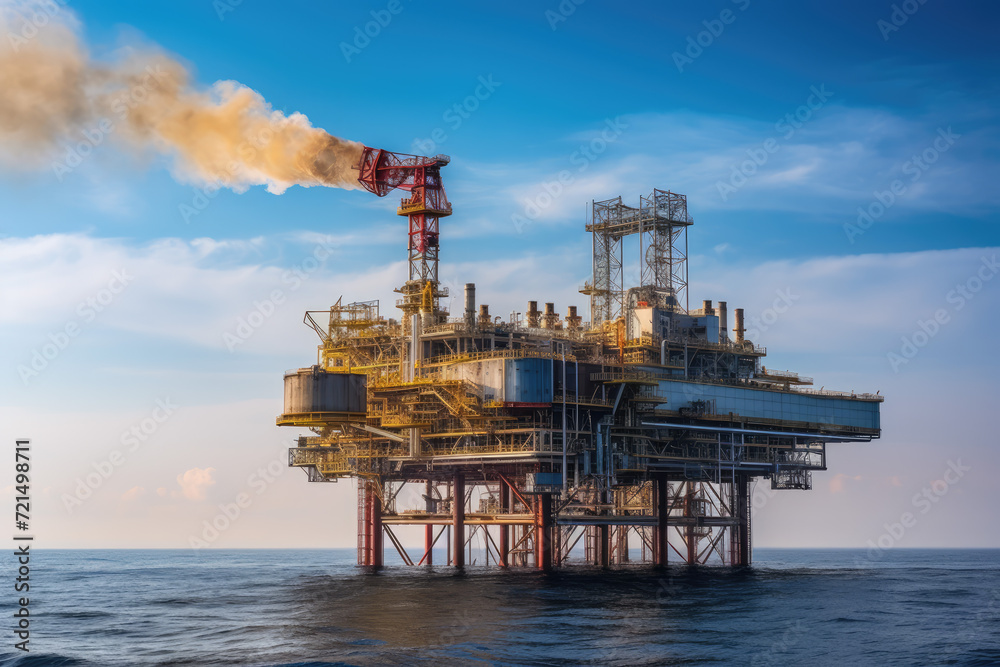 Oil and gas industry. Oil and gas platform and operation process by manual and auto function