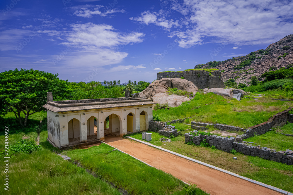 King Fort or Rajagiri Fort of Gingee or Senji in Tamil Nadu, India. It lies in Villupuram District, built by the kings of konar dynasty & maintained by Chola dynasty. Archeological survey of india.
