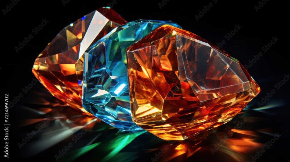 gemstones on a black copy space 3D photo UHD Wallpaper