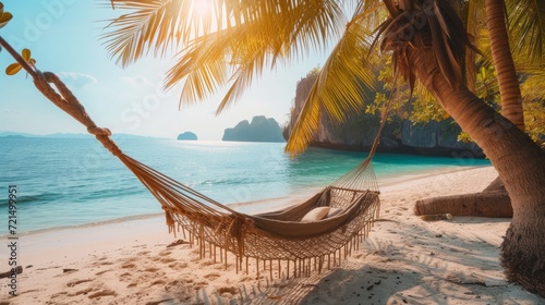 hammock on the beach in Thailand, summer holidays, relax concept © Chingiz