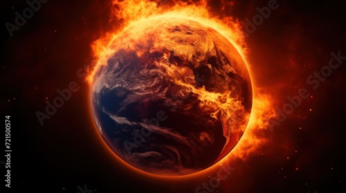 Global warming on Earth copy space 3D photo UHD Wallpaper