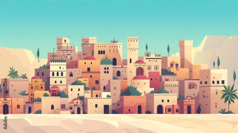 illustration showcasing the Citadel of at-Turaif in Saudi Arabia