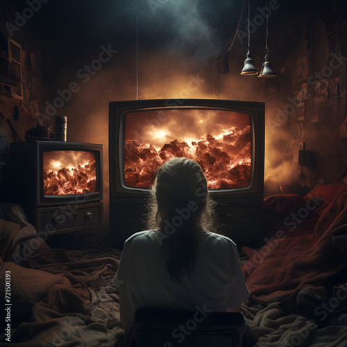 man addicted to TV and internet, social topic © Veronika