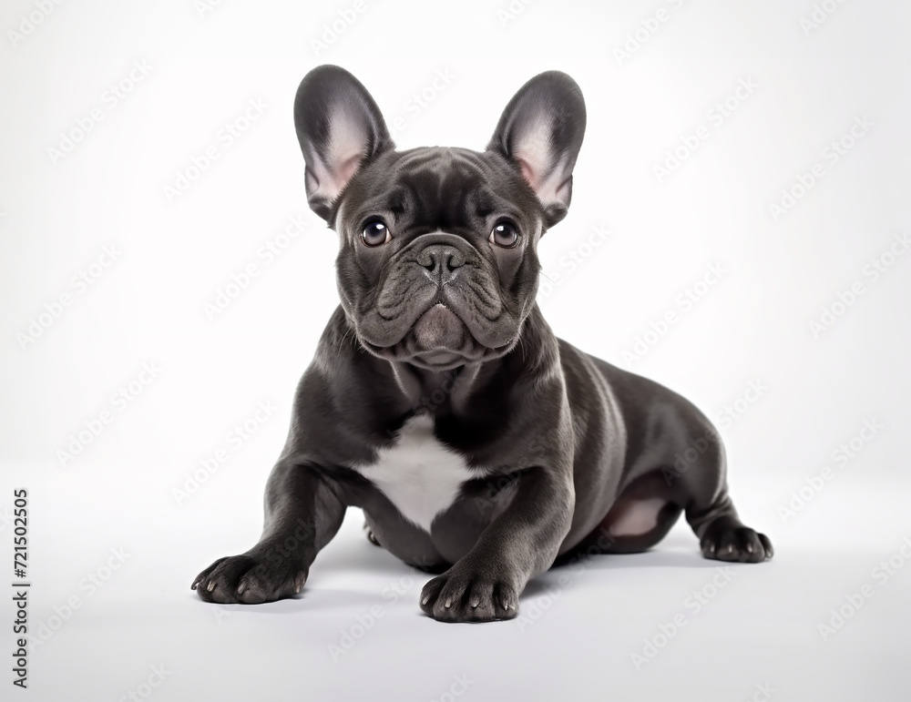 French bulldog puppy on white background