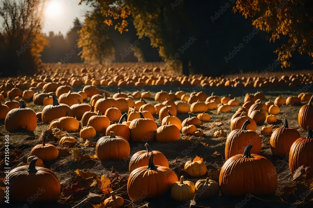 Obraz premium pumpkins on a farm