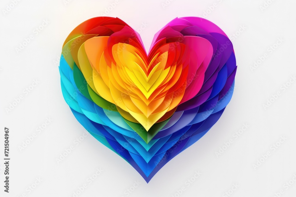 A heart made out of multicolored paper. Perfect for DIY crafts and Valentine's Day projects A heart made out of multicolored paper. Perfect for DIY crafts and Valentine's Day projects