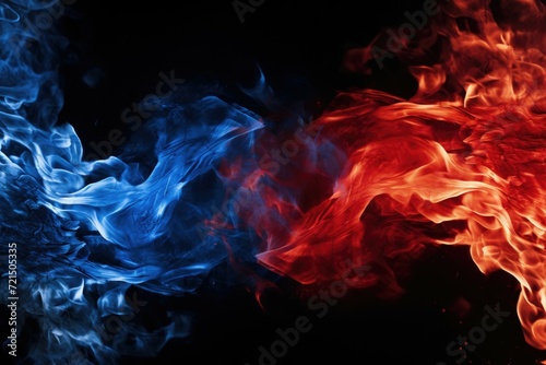 Two different colored smokes captured in a close-up shot. Perfect for adding a vibrant and dynamic touch to your designs