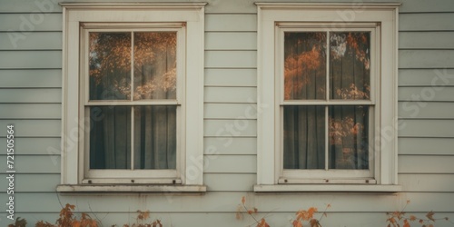 A picture of a couple of windows sitting on the side of a building. This image can be used to represent urban architecture or as a background for various design projects