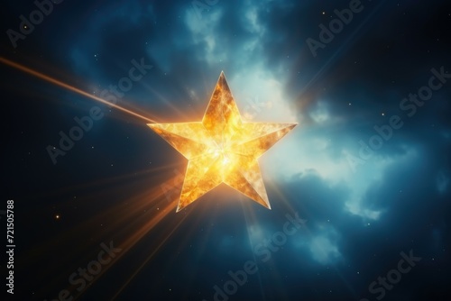 A star shining brightly in the sky. Perfect for celestial and night sky themes