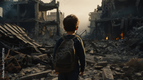 Young Survivor, Children Navigate War-Torn Urban Landscape