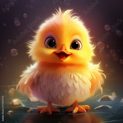 Cute cartoon chick, chickens © VisualVerse