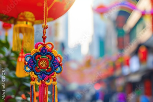 Chinese Knot Decoration; Colorful Lunar New Year; Festive Street Ornament