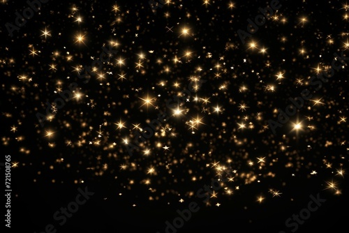 A striking image of numerous gold stars on a black background. Perfect for adding a touch of elegance and glamour to any design project