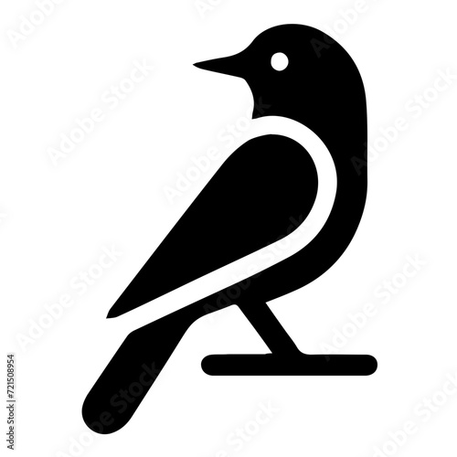 Elegant Bird Vector Icon - Perfect for Nature-Themed Design, Detailed Avian Illustration, Wildlife Art, Graceful Feathered Creature Symbol, Ideal for Birdwatching & Ornithology Projects