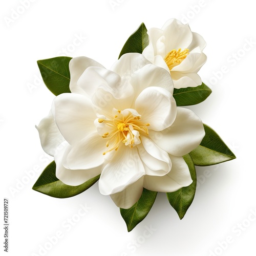 Photo of jasmine flower isolated on white background