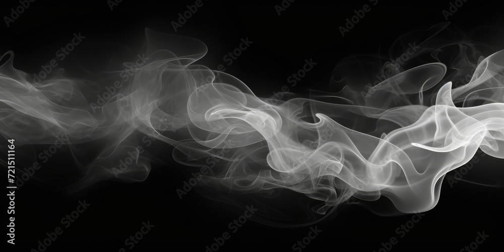 Fototapeta premium A black and white photo capturing smoke in motion. Ideal for adding a dramatic effect to design projects or for creating a mysterious atmosphere