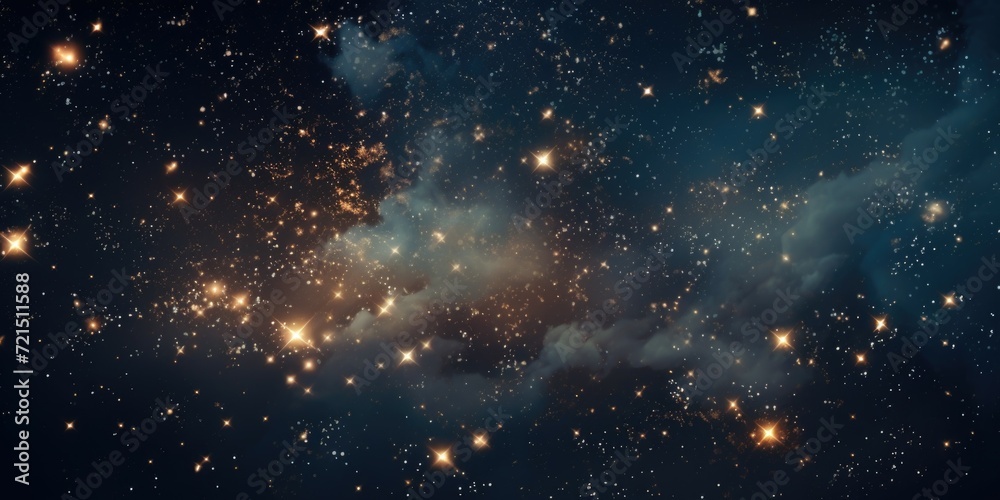 Obraz premium A beautiful cluster of stars shining brightly in the night sky. Perfect for astronomy enthusiasts or anyone looking for a celestial touch.