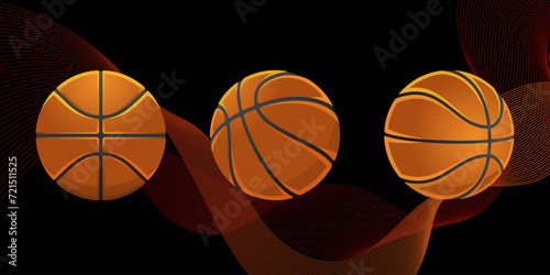 Different angle and side of ball for basketball vector illustration 