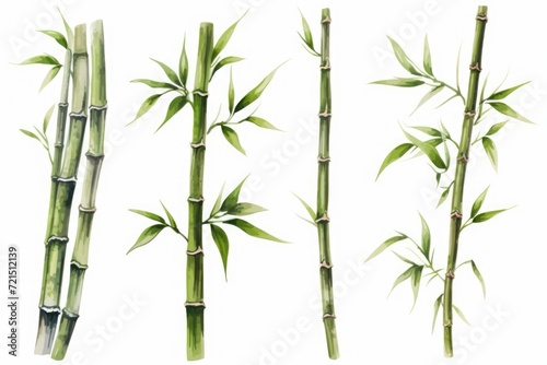 A drawing of a bamboo tree with lush green leaves. This picture can be used for various purposes  including nature-themed projects and Asian-inspired designs
