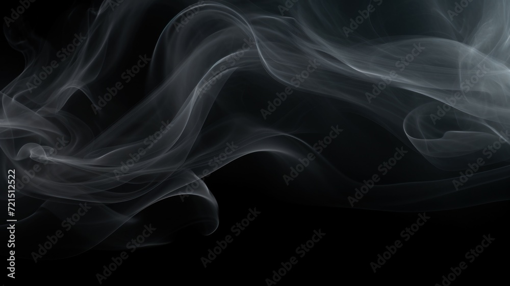Obraz premium Close-up view of smoke on a black background. Versatile image suitable for various projects