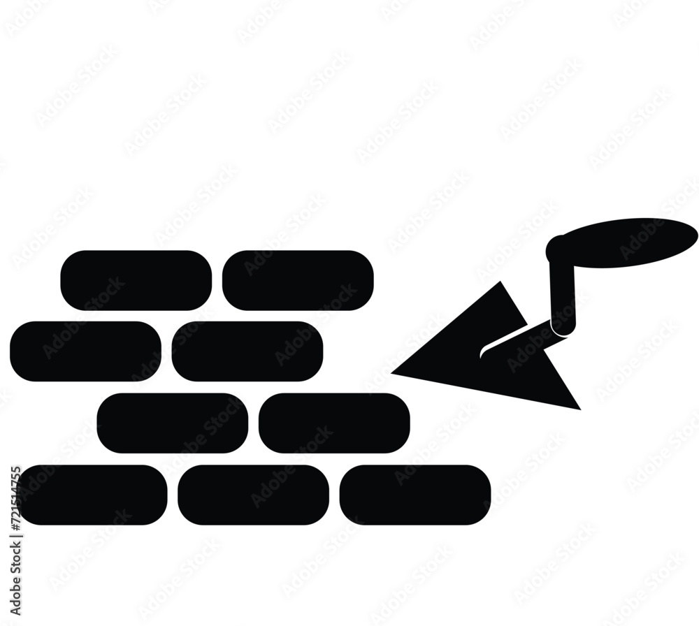 Building and renovation concept. Vector signs and editable stroke. Suitable for stores, shop, web sites, banners, books. Line icon of brick wall Building and renovation concept. Vector signs and editable stroke. Suitable for stores, shop, web sites, banners, books. Line icon of brick wall