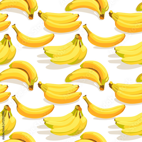 Banana pattern. Sweet healthy food. Vector illustration.