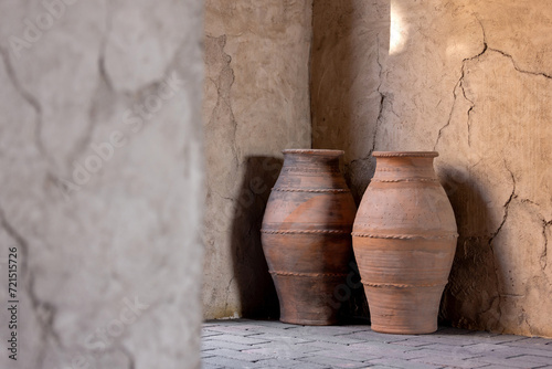 Two ceramic clay pots as part of UAE heritage