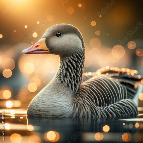 Canada geese, Canada Goose Hybrid with Greylag Goose, Canada goose (Branta canadensis) hybrid with a domestic greylag goose (Anser anser), ganso canadiense hibrido. high quality portrait.