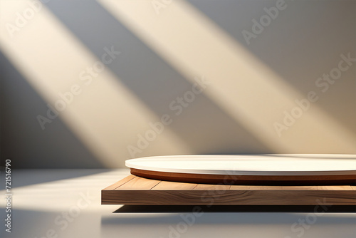 3d rendering of a wooden podium - product photography background  © SA illustrations