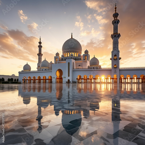 3d rendered image of mosque made with generative ai photo