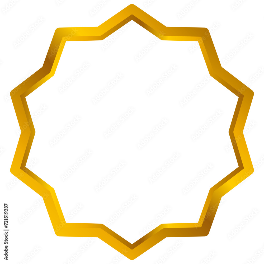 Gold zig zag circular frame Gold zig zag circular frame