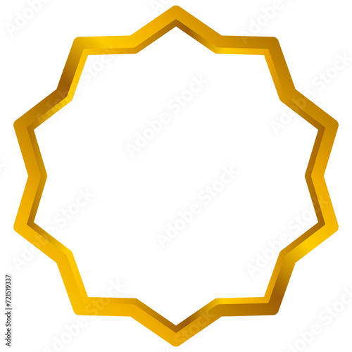 Gold zig zag circular frame