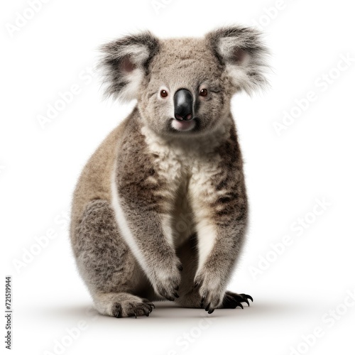 Photo of koala isolated on white background