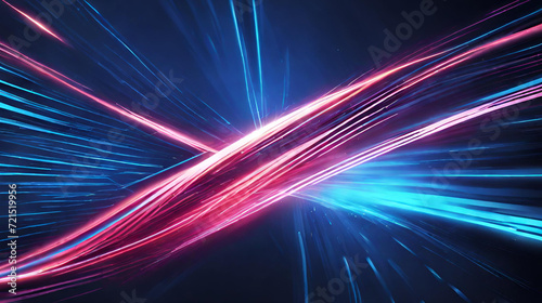 Abstract Speed Lines in Blue: Futuristic Technology Stream Design
