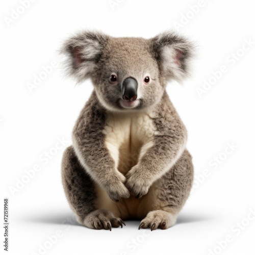 Photo of koala isolated on white background