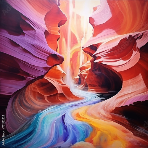 Painting of colorful antelope canyon 