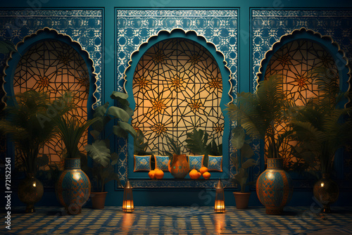 mural design inspired by the intricate patterns of Moroco