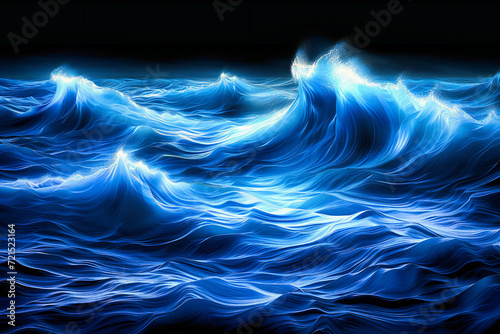 Rough Sea Waves, Dark Ocean Storm, Dynamic Water Texture, Natures Power and Beauty © Jahid