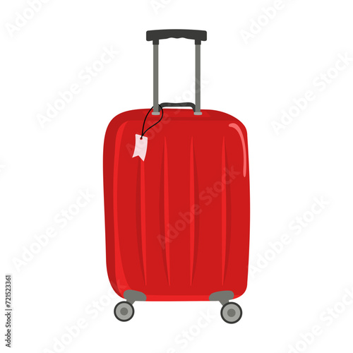 Travel suitcase, icon isolated on white isolated background. Tourism, recreation. Bag with a handle, wheels, retractable handle for travel, business trips, summer holidays. Travel luggage Traveler.