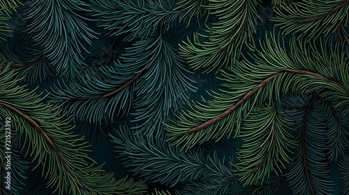 seamless background with coniferous branches pattern, coniferous, fir, 